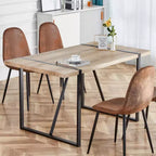Table de salle à manger rustique industrielle pour 4 à 6 personnes, avec plateau en bois d'ingénierie de 3,8 cm d'épaisseur et pieds en métal noir, bureau rectangulaire en bois pour cuisine et salon