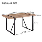 Table de salle à manger rustique industrielle pour 4 à 6 personnes, avec plateau en bois d'ingénierie de 3,8 cm d'épaisseur et pieds en métal noir, bureau rectangulaire en bois pour cuisine et salon
