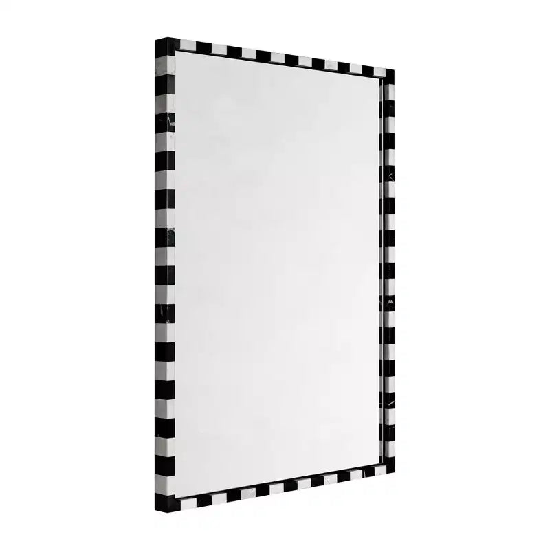TEHOME livra Decorative Marble Rectangular Wall Mirror in Bold Black and White Checkerboard Pattern 20 x 30'', Perfect for Bathroom, Entryway