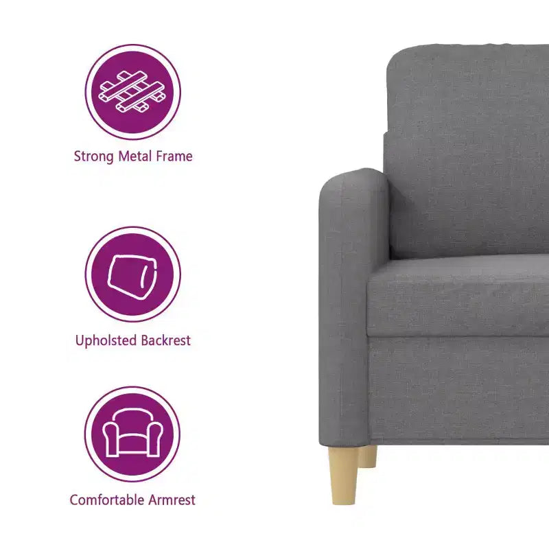 vidaXL Sofa Chair Living Room Accent Upholstered Chair with Armrest Fabric