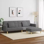 vidaXL Canapé-lit 2 places avec repose-pieds Meubles Maison Salon Tissu