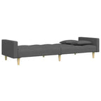 vidaXL Canapé-lit 2 places avec repose-pieds Meubles Maison Salon Tissu