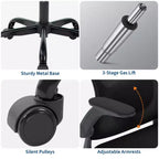 Garvee Office Chair with Adjustable Lumbar and Headrest,Flip-Up Armrests,Black Ergonomic High Back Swivel Chair for Home Office,Gaming Black