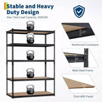 Étagères de rangement robustes pour garage, 5 niveaux, capacité de 907 kg, étagère métallique réglable 91x46x183 cm, rayonnage de rangement durable