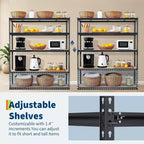 Étagères de rangement robustes pour garage, 5 niveaux, capacité de 907 kg, étagère métallique réglable 91x46x183 cm, rayonnage de rangement durable