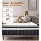 King Size Memory Foam Mattress, 14inch Gel Memory Foam Mattress, Breathable Mattress in a Box, Certified Safe Foams & Fabric