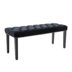 Banc de salle à manger Okak moderne en velours capitonné avec siège rembourré, pouf d'appoint rembourré pour salle à manger, chambre à coucher