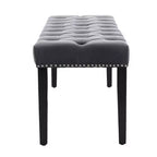 Banc de salle à manger Okak moderne en velours capitonné avec siège rembourré, pouf d'appoint rembourré pour salle à manger, chambre à coucher