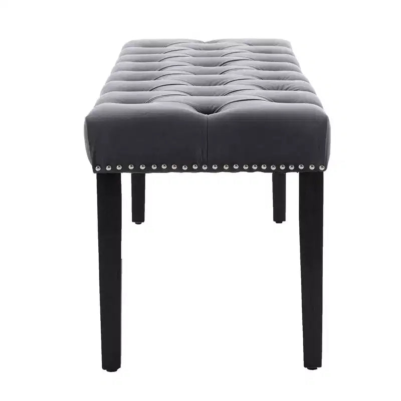 Banc de salle à manger Okak moderne en velours capitonné avec siège rembourré, pouf d'appoint rembourré pour salle à manger, chambre à coucher