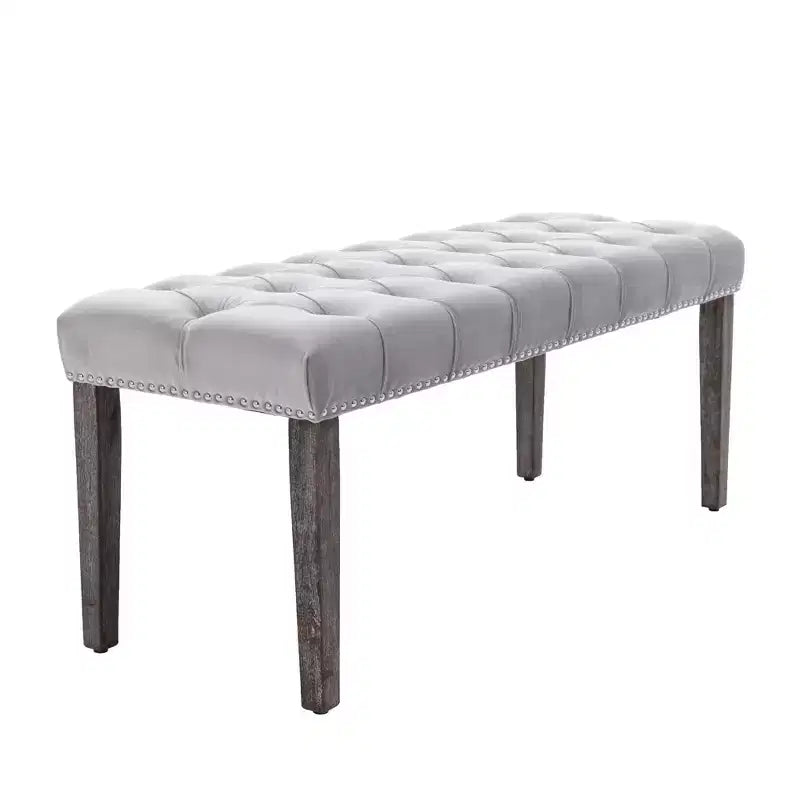 Banc de salle à manger Okak moderne en velours capitonné avec siège rembourré, pouf d'appoint rembourré pour salle à manger, chambre à coucher