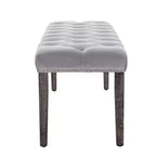 Banc de salle à manger Okak moderne en velours capitonné avec siège rembourré, pouf d'appoint rembourré pour salle à manger, chambre à coucher