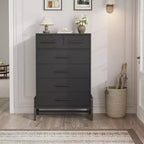 Commode Acekool à 6 tiroirs, Armoire de Rangement Haute avec Pieds Modernes pour Chambre ou Salon, 118,4 cm