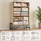 Commode Acekool à 6 tiroirs, Armoire de Rangement Haute avec Pieds Modernes pour Chambre ou Salon, 118,4 cm