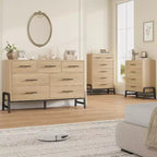 Commode Acekool à 6 tiroirs, Armoire de Rangement Haute avec Pieds Modernes pour Chambre ou Salon, 118,4 cm