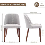 Lot de 2 chaises de salle à manger, chaise d'appoint avec rembourrage confortable et pieds en bois robustes, pour cuisine, salle à manger, restaurant et café