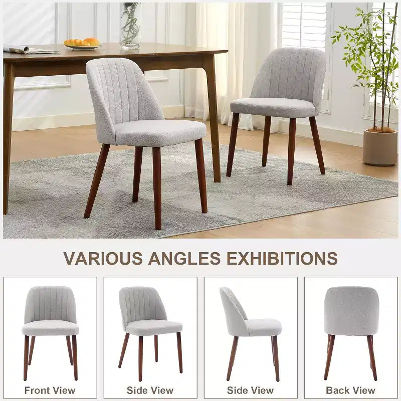 Lot de 2 chaises de salle à manger, chaise d'appoint avec rembourrage confortable et pieds en bois robustes, pour cuisine, salle à manger, restaurant et café