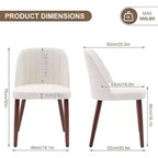 Lot de 2 chaises de salle à manger, chaise d'appoint avec rembourrage confortable et pieds en bois robustes, pour cuisine, salle à manger, restaurant et café