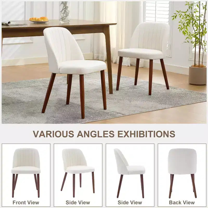 Lot de 2 chaises de salle à manger, chaise d'appoint avec rembourrage confortable et pieds en bois robustes, pour cuisine, salle à manger, restaurant et café