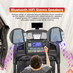 4.75HP Foldable Treadmill, 300lb Capacity,20% Auto Incline, Smart APP w/ Virtual Running Walking,64+3+3+1 Programs,12MPH, Portable Treadmill for Home