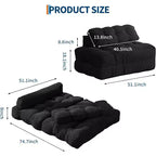 Acekool 3-in-1 Foldable Sofa Bed with Pillow, Convertible Chair for Living Room, Bedroom, or Home Office, 79x52x8