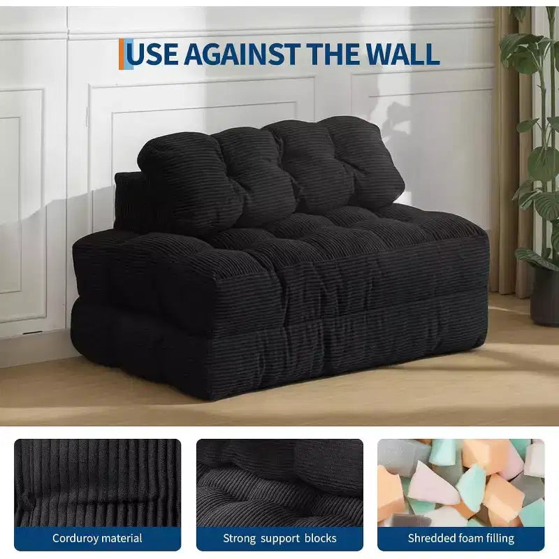 Acekool 3-in-1 Foldable Sofa Bed with Pillow, Convertible Chair for Living Room, Bedroom, or Home Office, 79x52x8