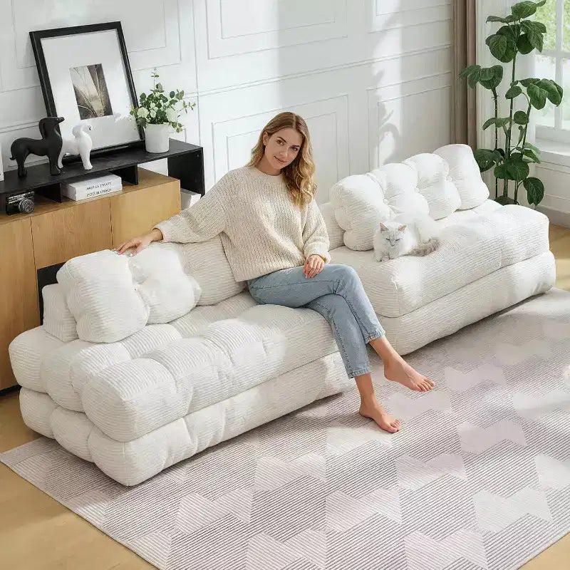 Acekool 3-in-1 Foldable Sofa Bed with Pillow, Convertible Chair for Living Room, Bedroom, or Home Office, 79x52x8