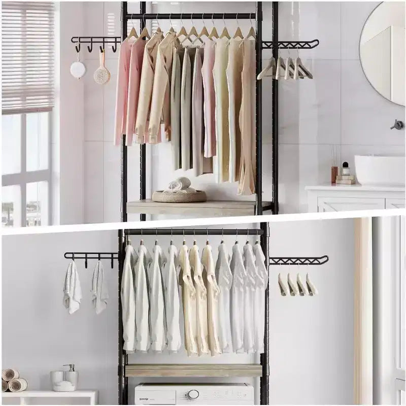Over Washer and Dryer Shelves,30 Inch Laundry Room Organization Countertop Shelf, Heavy-Duty 5-Tier Storage Rack with Adjustable Height for Bedroom