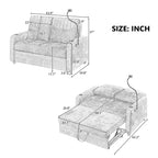Pull-Out Loveseat Sofa BedConvertible Couch with Adjustable Backrest, Charging Ports, Cup Holders, and Side Pockets