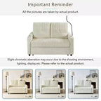 Pull-Out Loveseat Sofa BedConvertible Couch with Adjustable Backrest, Charging Ports, Cup Holders, and Side Pockets