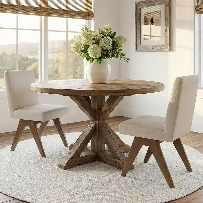 Upholstered Dining Chairs Set of 2, Mid-Century Modern Linen Armless Side Chair with Walnut Finish Solid Rubberwood V-Legs - Panipeachy