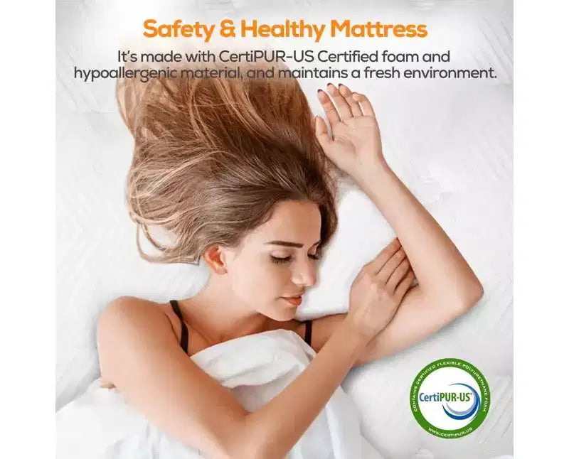 Matelas Queen 14 pouces dans une boîte, mousse à mémoire de forme au gel et ressorts ensachés individuellement, fermeté moyenne, rafraîchissant, certifié CertiPUR-US