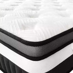 Matelas Queen 14 pouces dans une boîte, mousse à mémoire de forme au gel et ressorts ensachés individuellement, fermeté moyenne, rafraîchissant, certifié CertiPUR-US