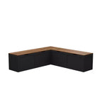 Famapy Corner Entryway Bench w/Hidden Storage White Oak Finish Shoe Cabinet