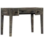 vidaXL Desk Black 43.3x19.7x29.5 Solid Mango Wood