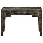 vidaXL Bureau noir 110x50x75 cm Bois de manguier massif