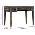 vidaXL Bureau noir 110x50x75 cm Bois de manguier massif