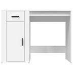 vidaXL Desk White Engineered Wood Standard Desk Rectangular Modern - White