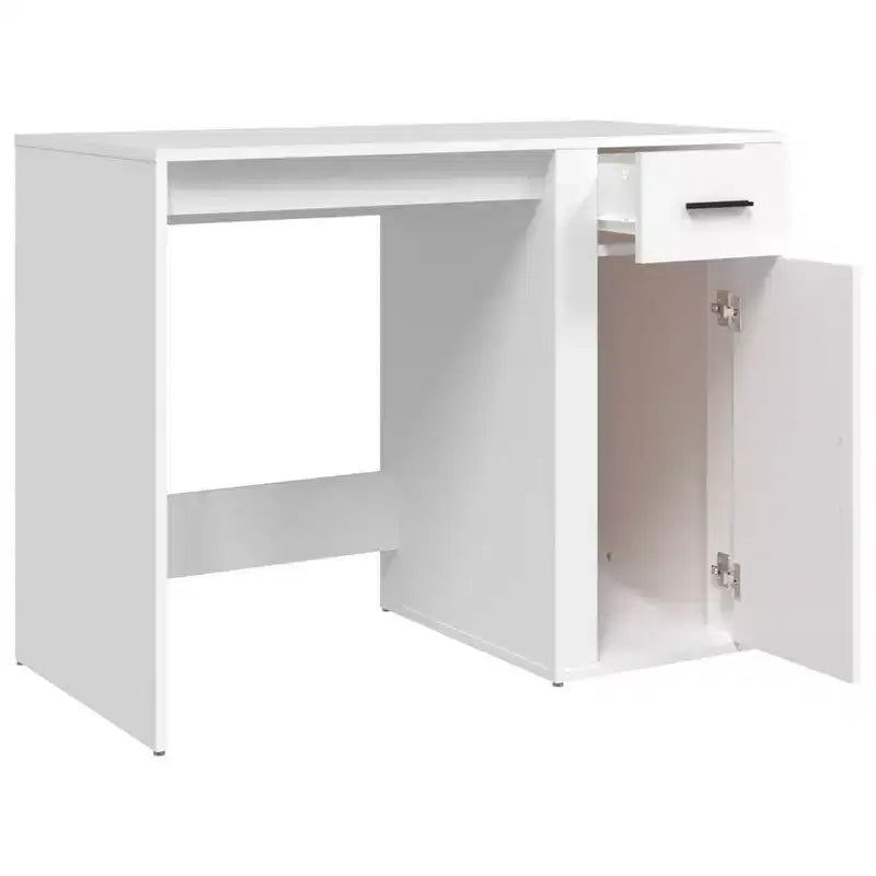 vidaXL Desk White Engineered Wood Standard Desk Rectangular Modern - White