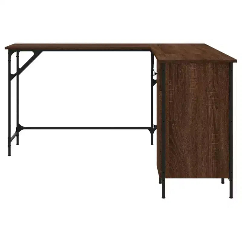 vidaXL Bureau noir Bois d'ingénierie Pieds réglables Bureau d'angle