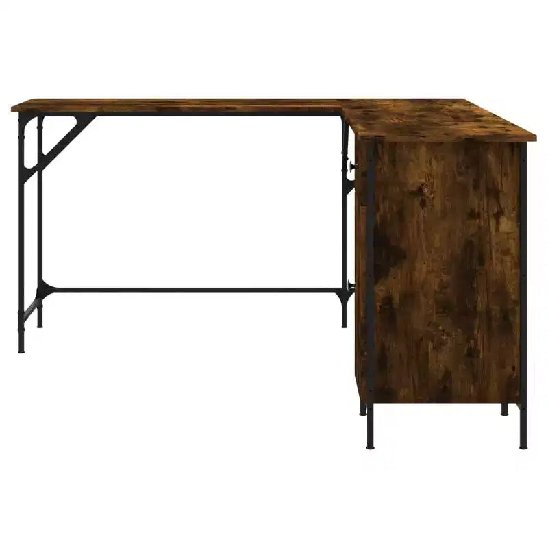 vidaXL Bureau noir Bois d'ingénierie Pieds réglables Bureau d'angle