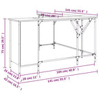vidaXL Bureau noir Bois d'ingénierie Pieds réglables Bureau d'angle