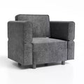 Sofa, Modular Single Sofa with Storage Ottoman  Chenille Adjustable Backrest/Armrest for Small Space Living Room/Bedroom Office Dark Grey