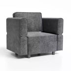 Sofa, Modular Single Sofa with Storage Ottoman  Chenille Adjustable Backrest/Armrest for Small Space Living Room/Bedroom Office Dark Grey