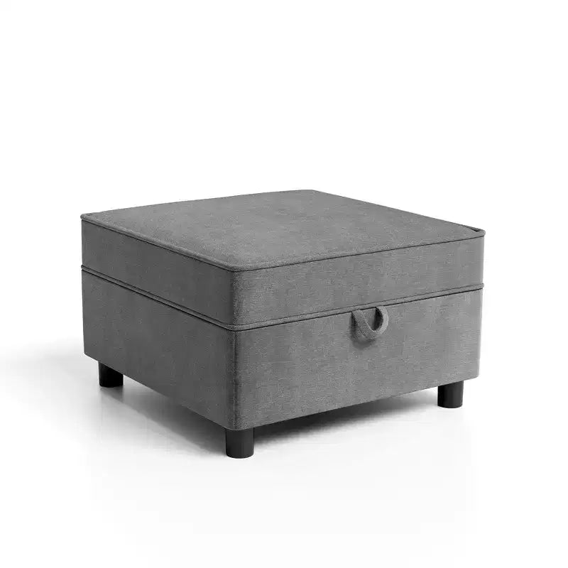 Canapé, Canapé Modulable Individuel avec Ottoman de Rangement, Dossier/Accoudoir Réglable en Chenille pour Petit Espace Salon/Chambre Bureau Gris Foncé
