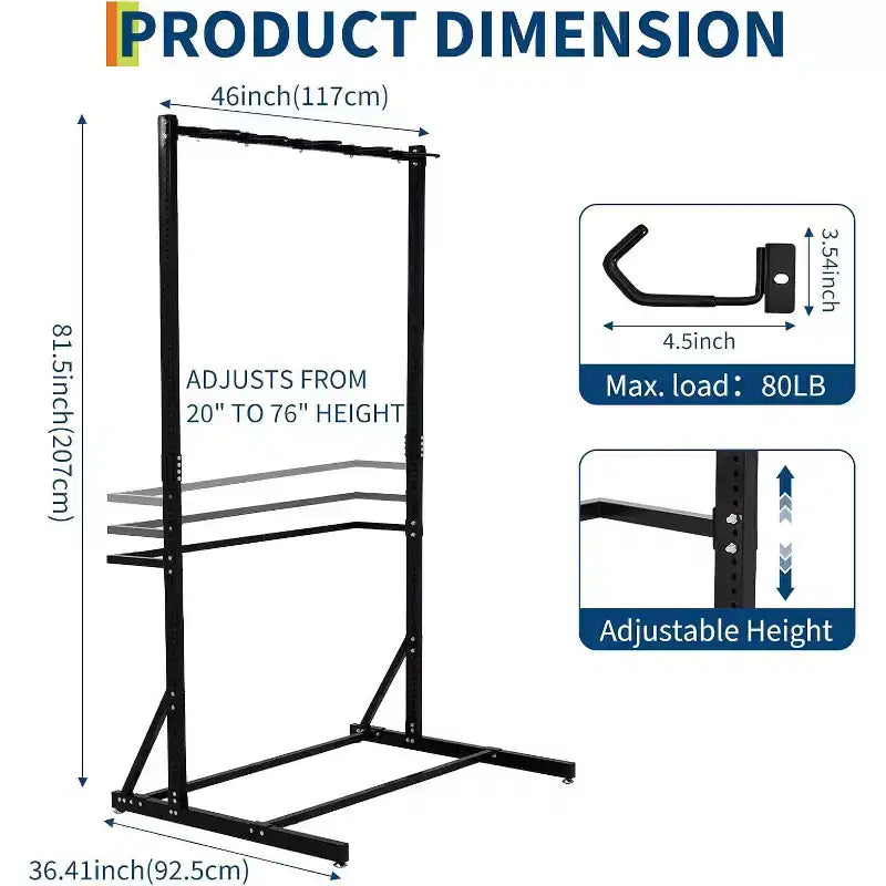 Range-vélo autoportant, capacité de 5 vélos 180 kg, support de rangement vertical pour garage, organiseur de vélo d'intérieur, peut contenir jusqu'à 5 vélos