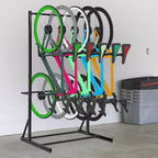 Range-vélo autoportant, capacité de 5 vélos 180 kg, support de rangement vertical pour garage, organiseur de vélo d'intérieur, peut contenir jusqu'à 5 vélos