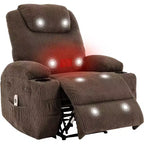 Acekool Power Lift Recliner Chair Corduroy, U-Headrest Massage Heat Chair with Dual Cup Holders for Living Room
