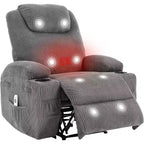 Acekool Power Lift Recliner Chair Corduroy, U-Headrest Massage Heat Chair with Dual Cup Holders for Living Room