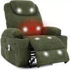 Acekool Power Lift Recliner Chair Corduroy, U-Headrest Massage Heat Chair with Dual Cup Holders for Living Room