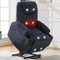 Acekool Power Lift Recliner Chair Corduroy, U-Headrest Massage Heat Chair with Dual Cup Holders for Living Room